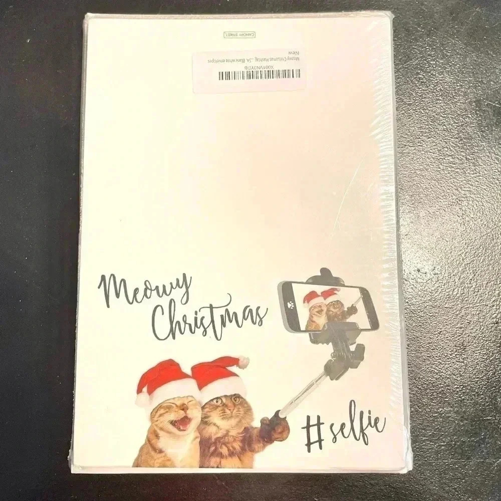 Christmas Greeting Cards Meowy Christmas Selfie Blank Cards With Envelopes 30 Ct